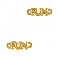 DQ European metal charms connector "FUN" Gold (nickel free)