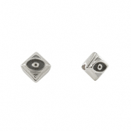 DQ European metal beads rhombus with eye Antique Silver (nickel free)