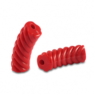 Acrylic tube beads twisted Red