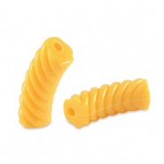 Acrylic tube beads twisted Spectra Yellow