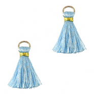 Tassels 2cm Gold-Ice Blue