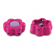 Tile beads flower Magenta Pink-Paisley Purple