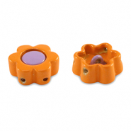 Tile beads flower Orange-Paisley Purple