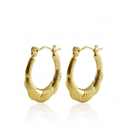 Stainless steel earrings creole 20mm Gold