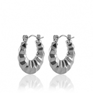 Stainless steel earrings creole 20mm Silver