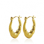 Stainless steel earrings creole oval Gold