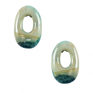 DQ greek ceramic beads oval Mint green-turquoise