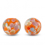 Glass beads 14mm Transparent-Orange