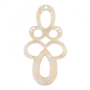 Resin pendants baroque Pearl White-Pink