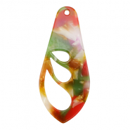 Resin pendants wing Multicolor Pink-Green
