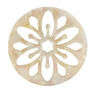Resin pendants mandala Pearl White-Pink