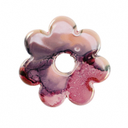 DQ greek ceramic beads flower Rose-Black