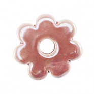 DQ greek ceramic beads flower Magenta Haze Pink