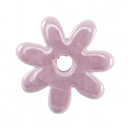 DQ greek ceramic beads flower Lavender Purple