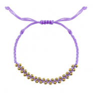 Ready-made Bracelets stainless steel beads Lilac-Gold