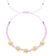Ready-made Bracelets flower Lilac Pink-White Pearl Shine Coating