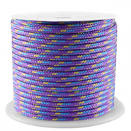 Maritime cord 2mm Purple-Blue-Gold