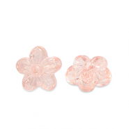 Acrylic beads flower Transparent Salmon Pink
