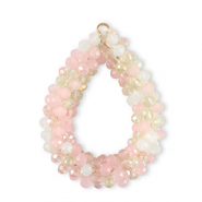 Top Faceted charms drop Multicolour Crystal-Pink