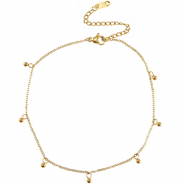 Stainless steel anklets ball Gold