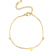 Stainless steel bracelets hearts Gold