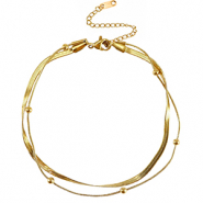 Stainless steel anklets duo layer Gold