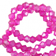 Top faceted beads bicone 3mm Neon Pink