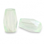 Top faceted beads tube Soft Mint Green