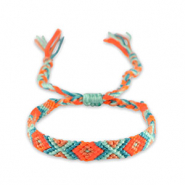 Ready-made Bracelets Soft Turquoise Blue-Neon Orange