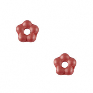 Czech Beads Flower 5mm Warm Red
