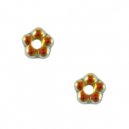 Czech Beads Flower 5mm Light Iridescent