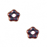 Czech Beads Flower 5mm Dark Iridescent
