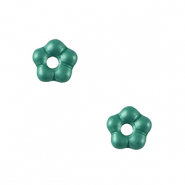 Czech Beads Flower 5mm Aqua Green
