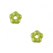 Czech Beads Flower 5mm Light Olive Green