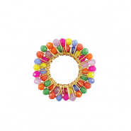 Stainless steel charms facet 26mm Multicolour-Gold