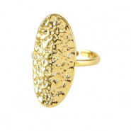 Stainless steel rings oval Gold