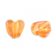 Acrylic beads heart Transparent Orange