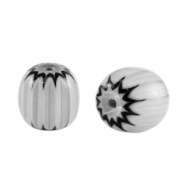 Millefiori beads tube Light Grey