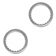 Stainless steel charms connector circle Silver