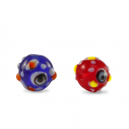 Hand-painted glass beads dots Multicolour