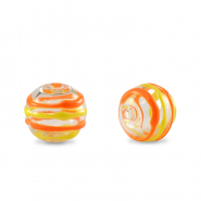 Hand-painted glass beads 8mm Transparent-Yellow Orange
