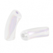 Acrylic tube beads Transparent AB