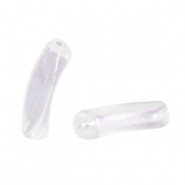 Acrylic tube beads Transparent AB