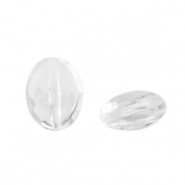 Acrylic beads oval faceted Transparent
