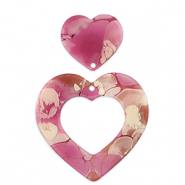 Statement charms heart Magenta Marble