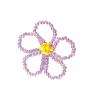 Top Faceted charms flower Purple-Yellow