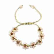 Top faceted bracelet flower Lotus Pink-Topaz Brown