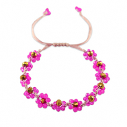 Top faceted Anklets flower Fuchsia-Topaz Brown