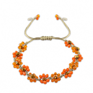 Top faceted Anklets flower Multicolour Orange-Topaz Brown