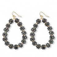 Top Faceted earrings drop Gold-Midnight Blue